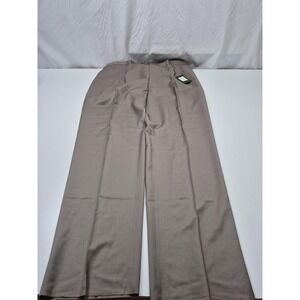 Zanieri Dress Pants Mens 46x36 Beige Wool Flat Front Unhemmed Made In Italy